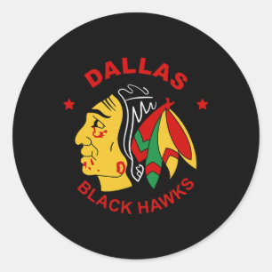 Dallas Black Hawks Vintage Hockey Fan Classic Round Sticker