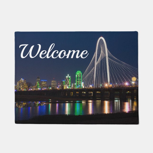 Dallas Bridge View Welcome Doormat (Front)