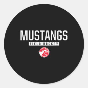 Dallas Center-grimes Mustangs Logo Field Hockey Hs Classic Round Sticker