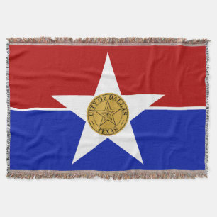 Dallas city flag throw blanket