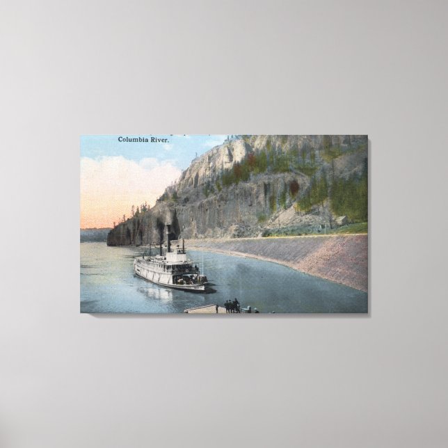 Dallas City Steamer on Columbia River Canvas Print (Front)