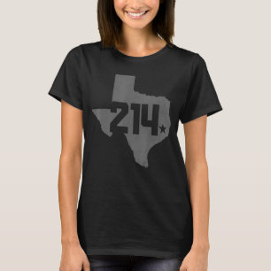 Dallas County 214 Area Code Texas Sate Map Pride T-Shirt