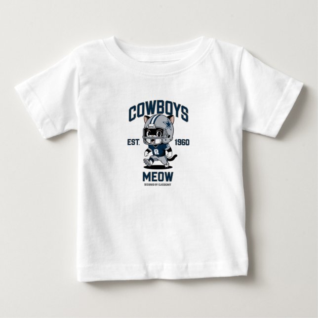 Dallas Cowboys Cute Kitten Football Player  Baby T-Shirt (Front)