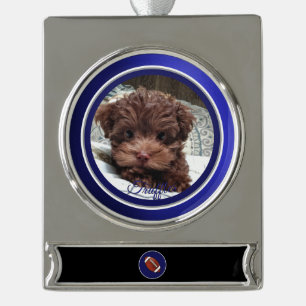 Dallas Dog Fan Customisable Silver Plated Banner Ornament