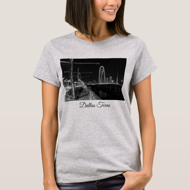 Dallas Evening Walk Grayscale T-Shirt (Front)