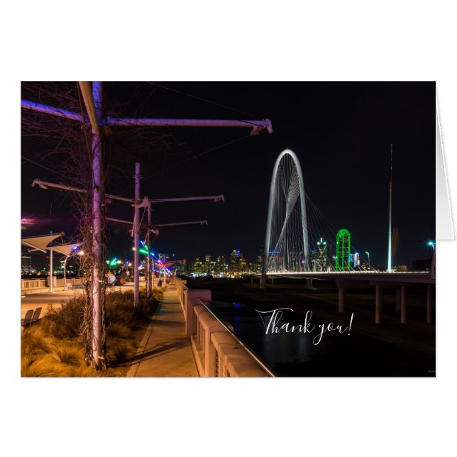 Dallas Evening Walk Thank You Card (Front Horizontal)