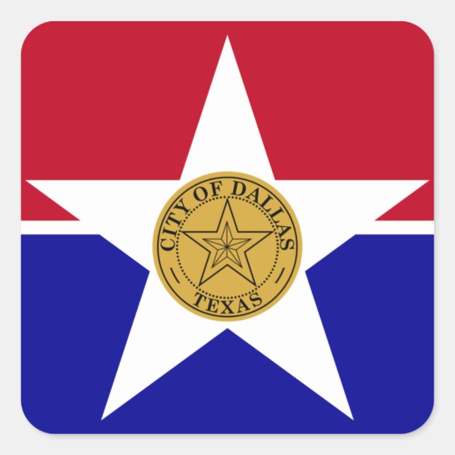 Dallas Flag Square Sticker (Front)