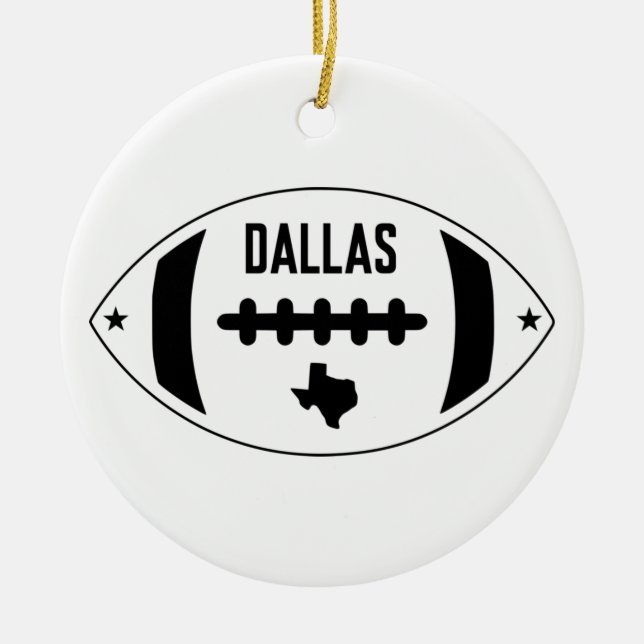 Dallas Football Theme Ceramic Tree Decoration (Front)