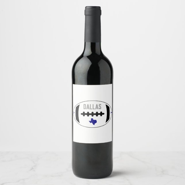 Dallas Football Theme Wine Label (Front)