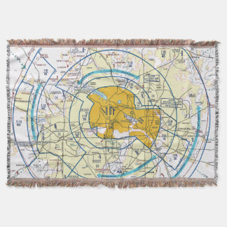 Dallas Ft. Worth Flyway Chart Throw Blanket