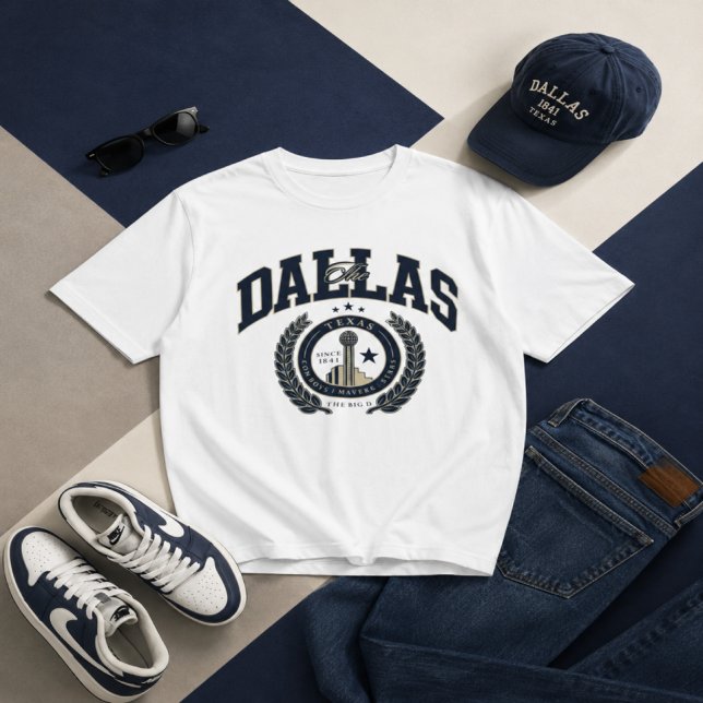 Dallas Heritage Crest Graphic  T-Shirt (Creator Uploaded)