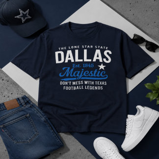 Dallas Majestic Football Inspired Graphic T-Shirt