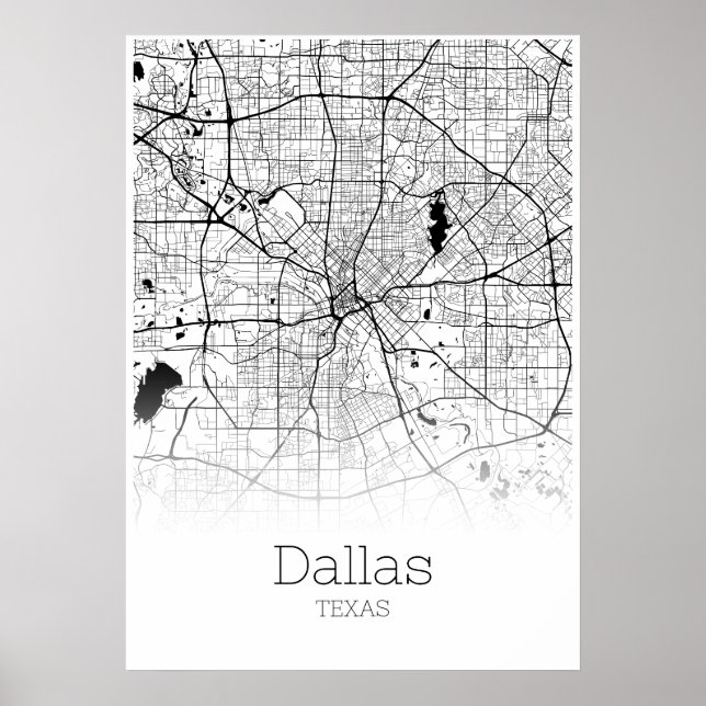 Dallas Map - Texas - City Map Poster (Front)