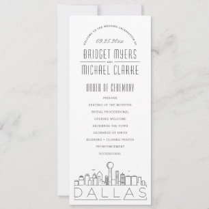 Dallas Modern Deco Wedding Program Invitation