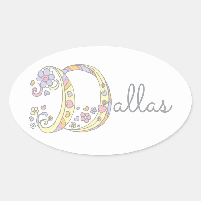Dallas or your name beginning with D label (Front)