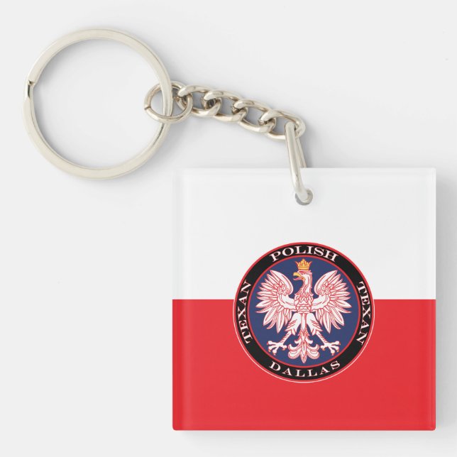 Dallas Polish Texan Key Ring (Front)