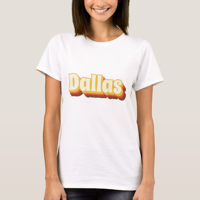 Dallas Retro Vintage Text T-Shirt (Front)