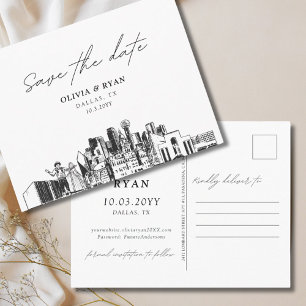 Dallas Save the Date Postcard Wedding