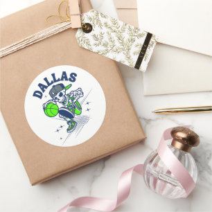 Dallas Skeleton Basketball Classic Round Sticker