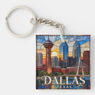Dallas Skyline and Reunion Tower 🌆 Key Ring