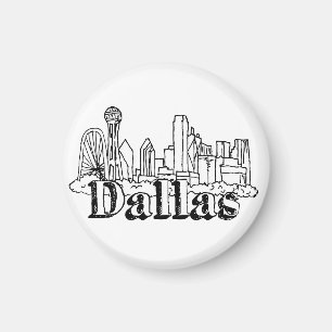 Dallas Skyline Art Design Dallas Skyline Design Magnet