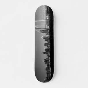 Dallas Skyline Dawn Grayscale Skateboard