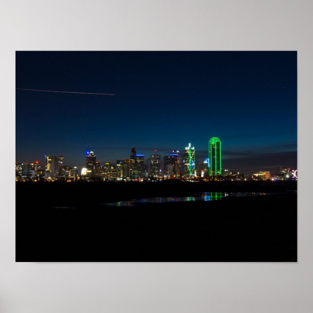 Dallas Skyline Dawn Pano Poster (Front)