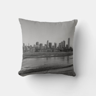 Dallas Skyline Grayscale Cushion