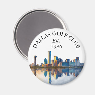 Dallas Skyline Personalised Golf Club Name Magnet