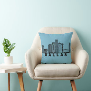 Dallas Skyline Silhouette  Cushion