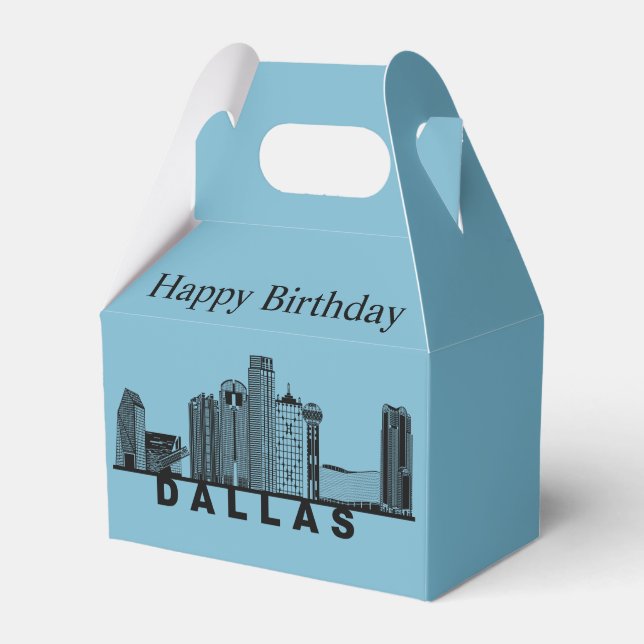 Dallas Skyline Silhouette  Favour Box (Front Side)