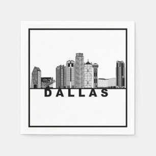 Dallas Skyline Silhouette Napkin
