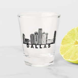 Dallas Skyline Silhouette Shot Glass
