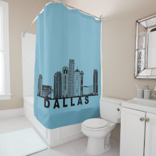 Dallas Skyline Silhouette  Shower Curtain