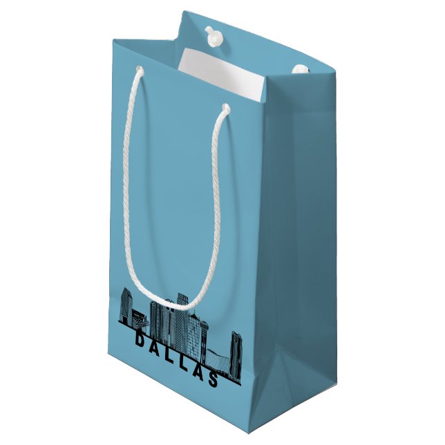 Dallas Skyline Silhouette  Small Gift Bag (Front Angled)