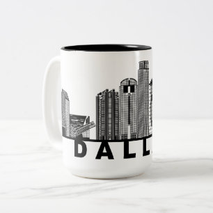 Dallas Skyline Silhouette Two-Tone Coffee Mug