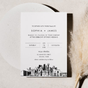 Dallas Skyline Wedding Invitation with Photo