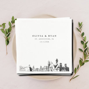 Dallas Skyline Wedding Paper Cocktail Napkin
