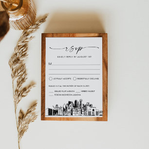 Dallas Skyline Wedding RSVP Response Card