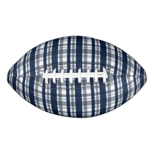 Dallas Sports Fan Navy Blue Silver Plaid Striped Football