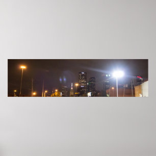 Dallas, Texas at Night Poster