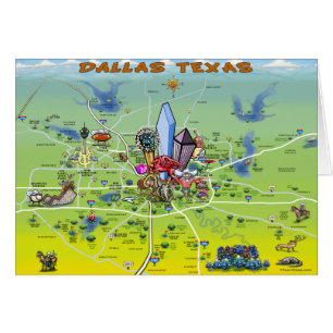 Dallas Texas Cartoon Map