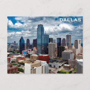 Dallas Texas City Skyline Travel Photo Postcard