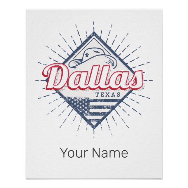 Dallas Texas City United States Vintage USA Poster (Front)