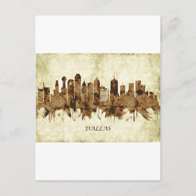 Dallas Texas Cityscape Invitation Postcard (Front)