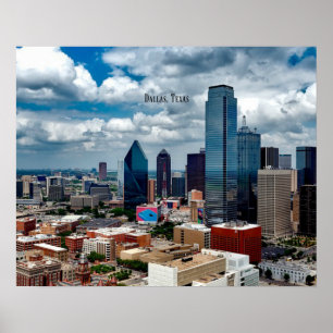 Dallas, Texas cityscape photograph Poster