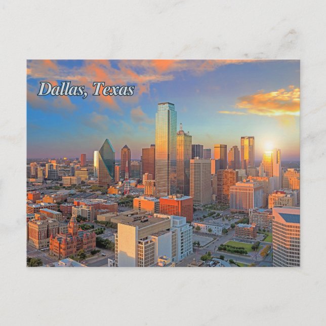 Dallas, Texas Downtown View at Sunset  Postcard (Front)