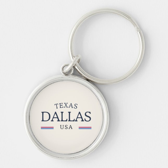 Dallas Texas Heritage – Classic Cream Key Ring (Front)