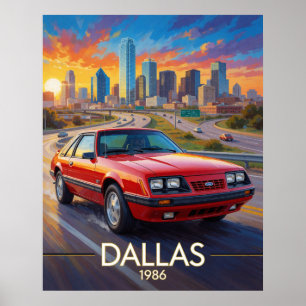 Dallas Texas Highway Performance 1986 Poster