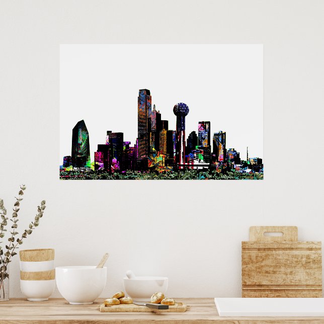 Dallas, Texas in graffiti Poster (Kitchen)
